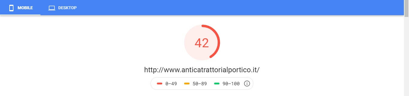 Antica page speed Google mobile - Infintech Designs