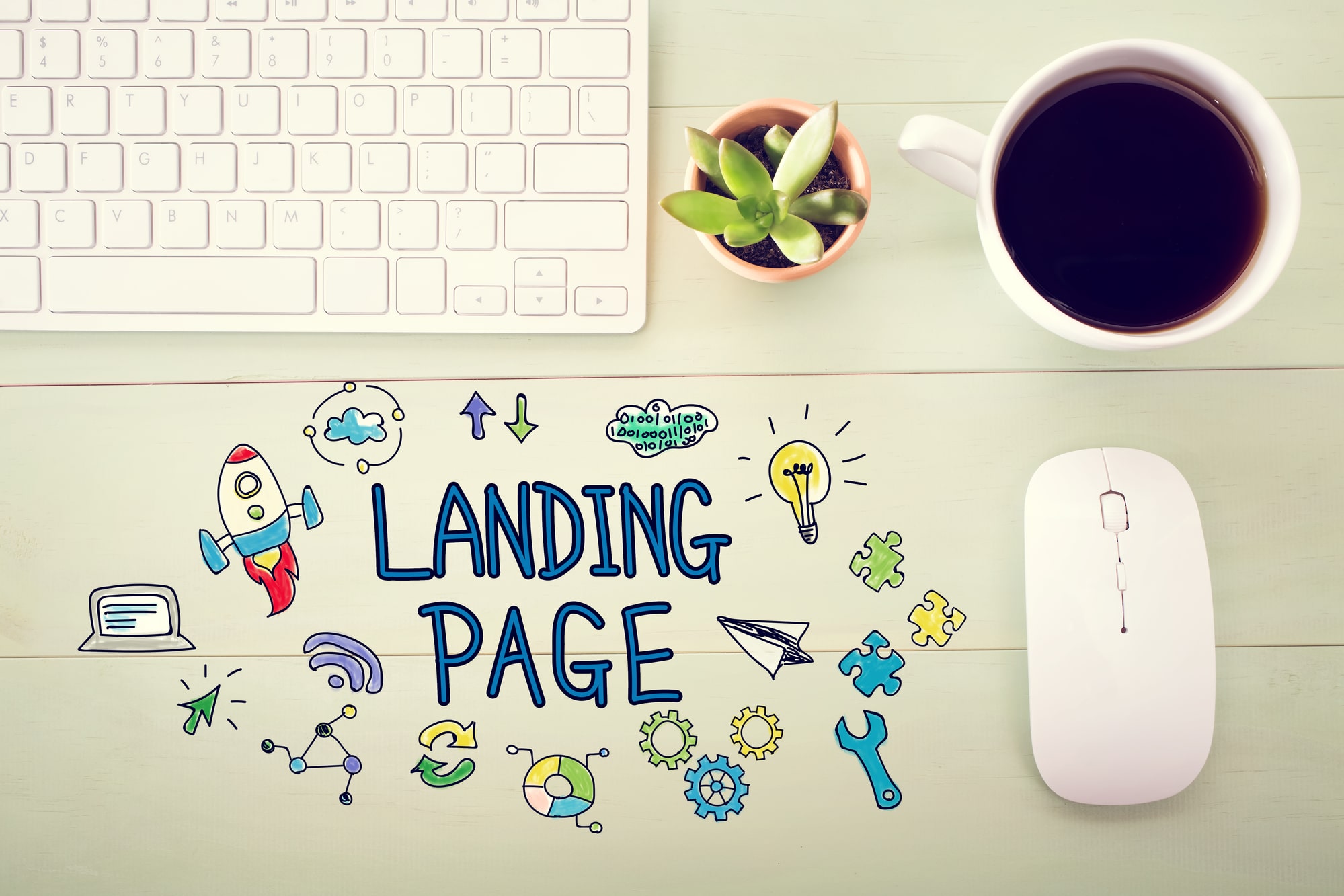 Landing page concept with workstation - Infintech Designs