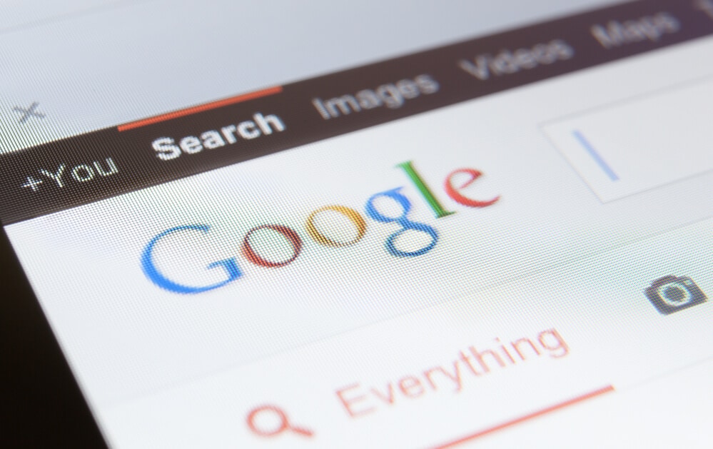 Close up of google