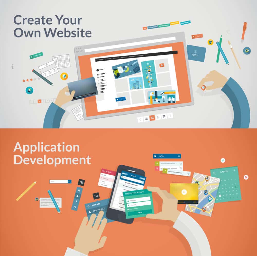 Set of flat design concepts - Infintech Designs
