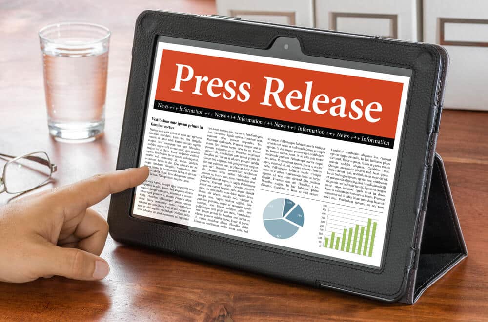 Tablet showing press release- Infintech Designs