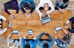 Group of People using digital devices
