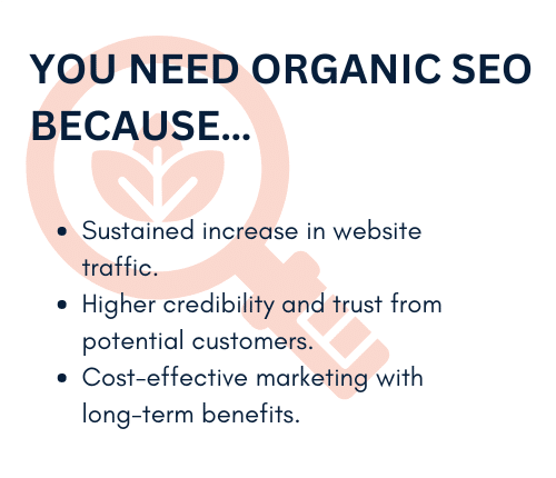 Organic SEO benefits graphic - Infintech Designs